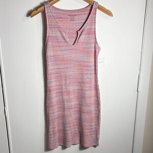 American Eagle Ribbed Tank Dress Multicolor Striped Sleeveless M